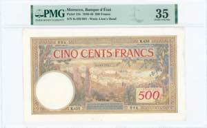 GREECE: MOROCCO: 500 Francs (10.11.1948) in ... 