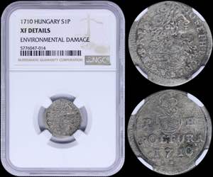 GREECE: HUNGARY: 1 Poltura (1710) in silver ... 