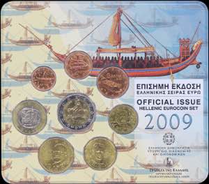 GREECE: Euro coin set (2009) composed of 1 ... 