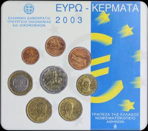 GREECE: Euro coin set (2003) composed of 1 ... 