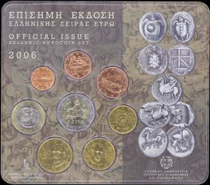 GREECE: Euro coin set (2006) composed of 1 ... 