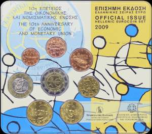 GREECE: Euro coin set (2009) composed of 1 ... 