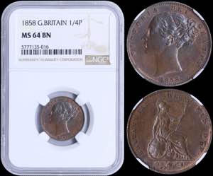 GREECE: GREAT BRITAIN: 1/4 Penny (Farthing) ... 