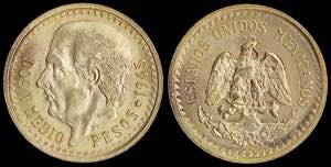 GREECE: MEXICO: 2-1/2 Pesos (1945) in gold ... 
