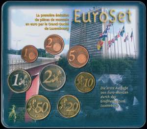 GREECE: LUXEMBOURG: Euro coin set (2002) ... 