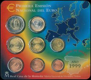 GREECE: SPAIN: Euro coin set (1999) composed ... 