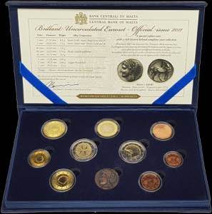 GREECE: MALTA: Euro coin set (2011) composed ... 