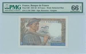 GREECE: FRANCE: 10 Francs (10.3.1949) in ... 