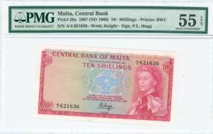 GREECE: MALTA: 10 Shillings (Law 1967 - ND ... 