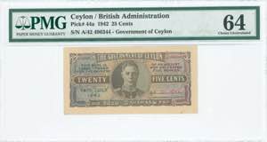GREECE: CEYLON: 25 Cents (14.7.1942) in ... 