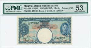 GREECE: MALAYA: 1 Dollar (1.7.1941 - ND ... 
