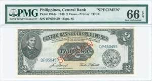 GREECE: PHILIPPINES: Specimen of 2 Pesos ... 