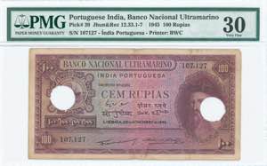 GREECE: PORTUGUESE INDIA: 100 Rupias ... 
