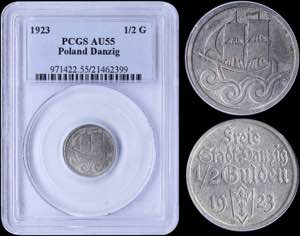 GREECE: DANZIG: 1/2 Gulden (1923) in silver ... 