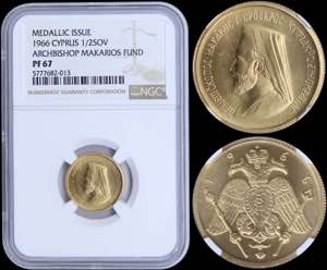 CYPRUS: 1/2 Sovereign (1966) in gold (0,917) ... 