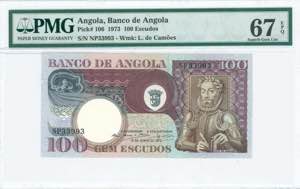 GREECE: ANGOLA: 100 Escudos (10.6.1973) in ... 