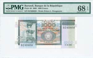 GREECE: BURUNDI: 1000 Francs (1.5.2009) in ... 