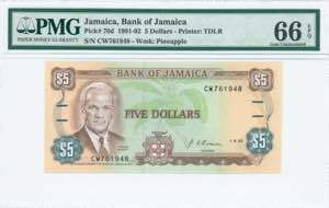 GREECE: JAMAICA: 5 Dollars (1.8.1992) in ... 