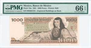 GREECE: MEXICO: 1000 Pesos (27.1.1981) in ... 
