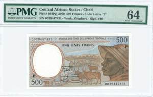 GREECE: CENTRAL AFRICAN STATES / CHAD: 500 ... 