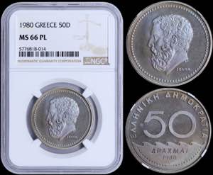 GREECE: 50 Drachmas (1980) (type I) in ... 