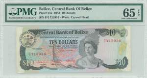 GREECE: BELIZE: 10 Dollars (1.7.1983) in ... 