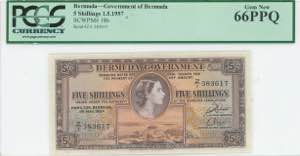 GREECE: BERMUDA: 5 Shillings (1.5.1957) in ... 