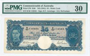 GREECE: AUSTRALIA: 5 Pounds (ND 1941) in ... 
