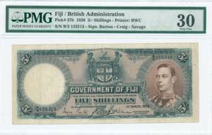 GREECE: FIJI: 5 Shillings (1.3.1938) in blue ... 