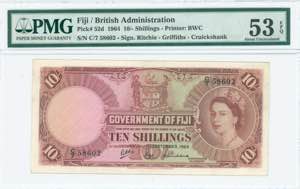 GREECE: FIJI: 10 Shillings (1.9.1964) in ... 