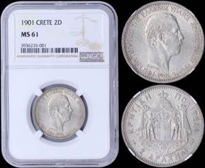 GREECE: 2 Drachmas (1901) in silver with the ... 