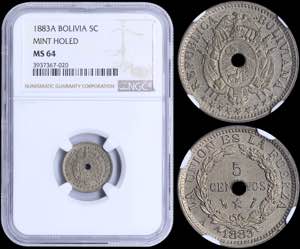 GREECE: BOLIVIA: 5 Centavos (1883 A) in ... 