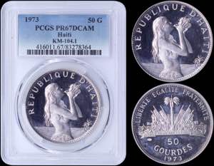 GREECE: HAITI: 50 Gourdes (1973) in silver ... 