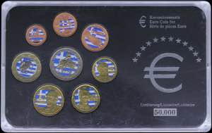 GREECE: Euro coin set (2009) composed of the ... 