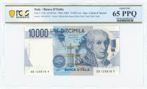 GREECE: ITALY: 10000 Lire (3.9.1984) in dark ... 