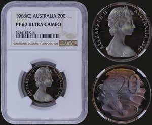 GREECE: AUSTRALIA: 20 cents (1966 c) in ... 