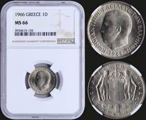GREECE: 1 Drachma (1966) (type I) in ... 