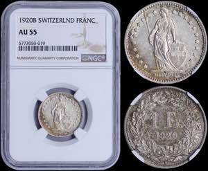 GREECE: SWITZERLAND: 1 Franc (1920 B) in ... 
