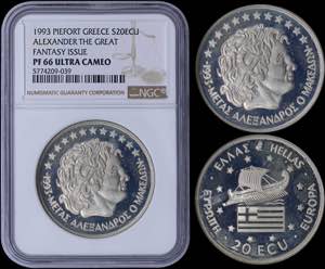GREECE: GREECE: 20 Ecu (1993) in silver ... 