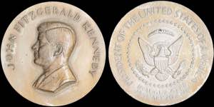 USA: Bronze medal featuring President John F ... 