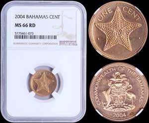 GREECE: BAHAMAS: 1 Cent (2004) in copper ... 