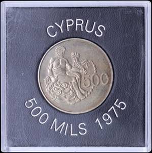 CYPRUS: 500 Mils (1975) in copper-nickel ... 