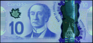 GREECE: CANADA: 10 Dollars (2013) in purple ... 
