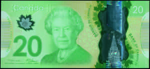 GREECE: CANADA: 20 Dollars (2012) in green ... 