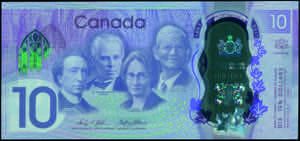 GREECE: CANADA: 10 Dollars (2017) in purple ... 