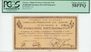 GREECE: 25 million Drachmas (20.9.1944) ... 