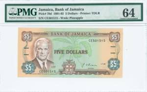 GREECE: JAMAICA: 5 Dollars (1.7.1991) in ... 