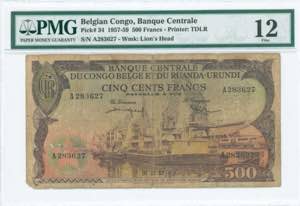 GREECE: BELGIAN CONGO: 500 Francs ... 