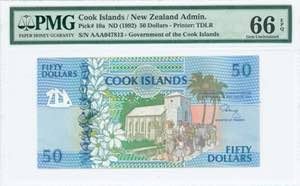 GREECE: COOK ISLANDS: 50 Dollars (ND 1992) ... 