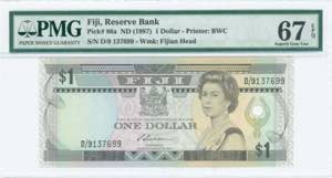 GREECE: FIJI: 1 Dollar (ND 1987) in gray on ... 